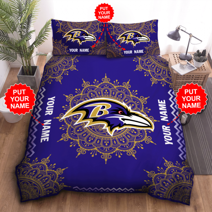 Ultimate Baltimore Ravens Fan Gift: Personalized 3Pcs Bedding Set Gift For Fans With Duvet Cover &Amp;Amp; Pillow Cases 1