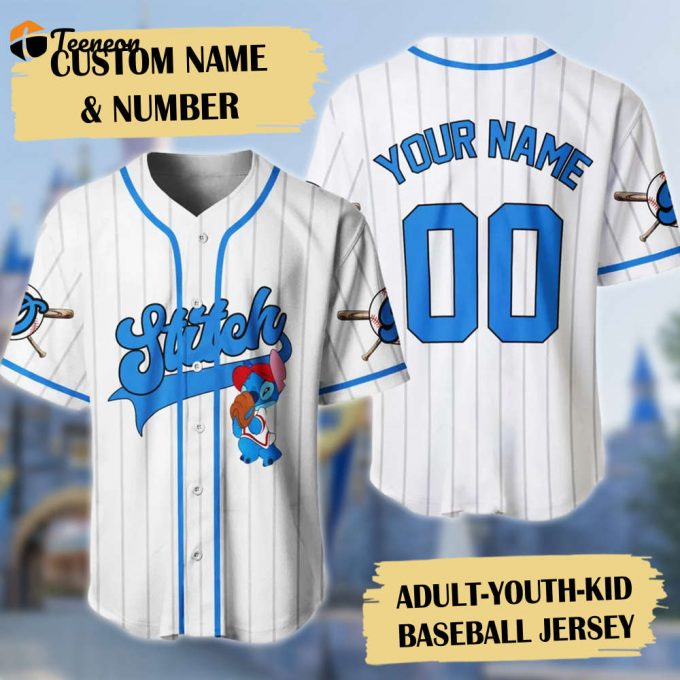 Custom Blue Alien Dog Baseball Jersey: Cute Cartoon Gift With Personalized Number - Animation Jersey Shirt 1