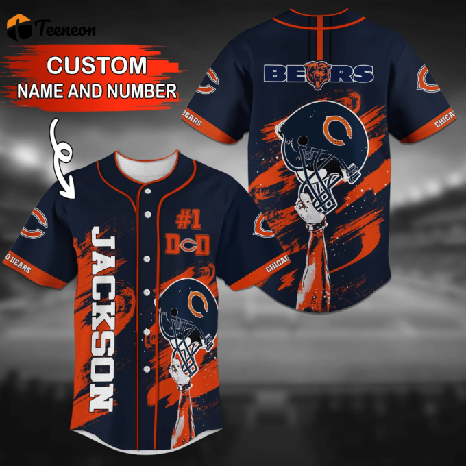 Personalized Chicago Bears Mlb Baseball Jersey Shirt With Personalized Name And Number 1