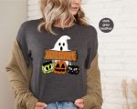 Personalized Halloween Shirt, Custom Fall Shirt, Pumpkin Cat Shirt, Boy Halloween Shirt, Girl Halloween Shirt, Kids Toddler Halloween Shirt