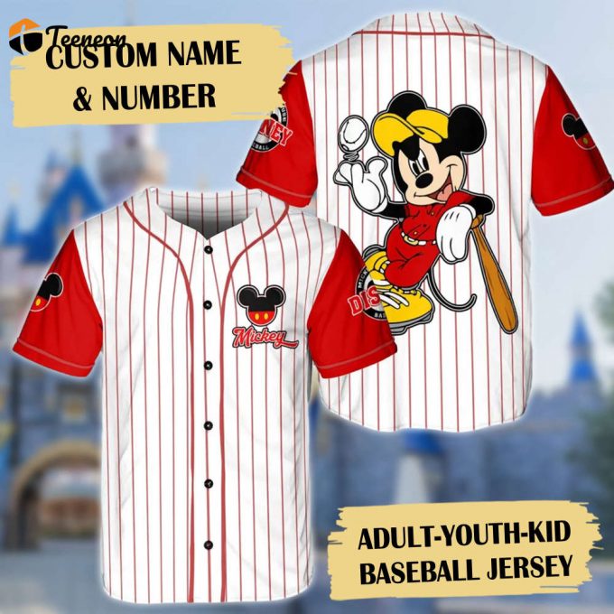 Custom Mouse Baseball Jersey: Personalized Name Shirt For Baseball Players - Cute Cartoon Gift! 1