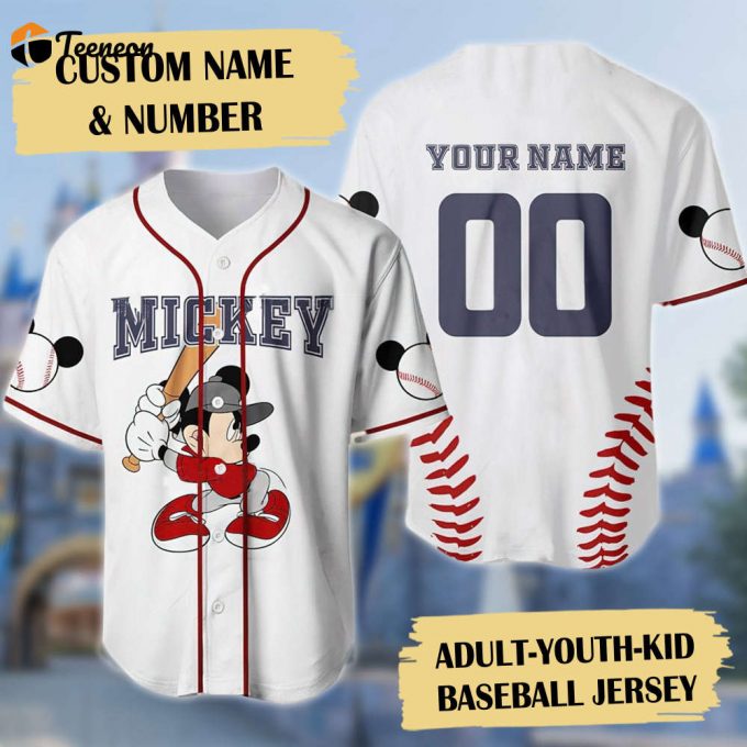 Custom Mouse Character Baseball Jersey - Personalized Cute Cartoon Gift With Custom Number Shirt Animation Jersey Shirt 1