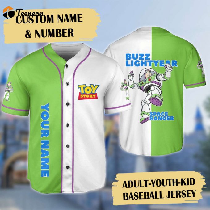 Customized Toy Movie Baseball Jersey: Personalized Astronaut Character Shirt For Kids - Cartoon Gift &Amp;Amp; Animation Jersey 1