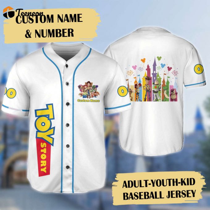 Custom Personalized Toy Movie Character Baseball Jersey – Colorful Castle Shirt Cartoon Gift &Amp;Amp; Animation Jersey