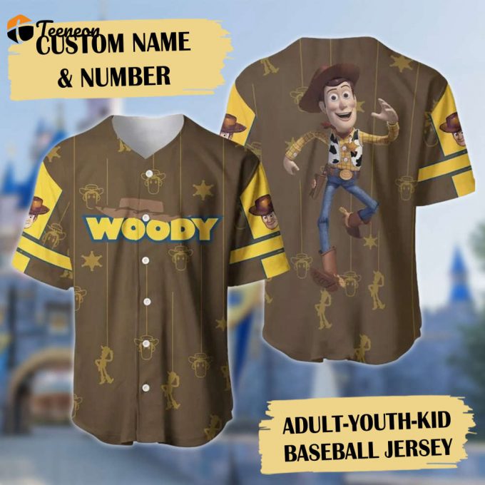 Custom Toy Puppet Cowboy Baseball Jersey – Personalized Adventure Movie Shirt Cartoon Gift Animation Jersey Shirt 1