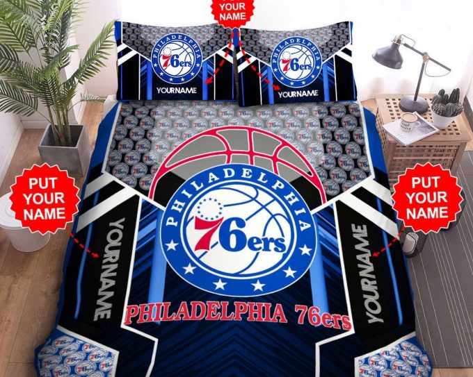 Philadelphia 76Ers Custom Name Bedding Set Gift For Fans - Perfect Gift For Fans 1