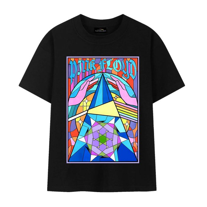 Pink Floyd Dsotm Band Stained Glass Colorful Shirt 2