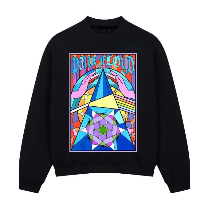 Pink Floyd Dsotm Band Stained Glass Colorful Shirt 5
