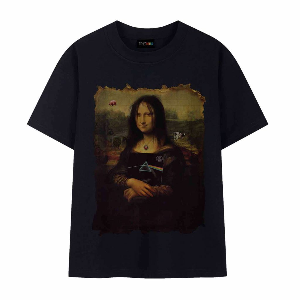 Pink Floyd Tdsotm Vinyl Disk Animals Atom Heart Mother Monalisa Parody Shirt 12