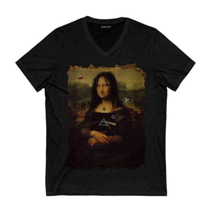 Pink Floyd Tdsotm Vinyl Disk Animals Atom Heart Mother Monalisa Parody Shirt 4