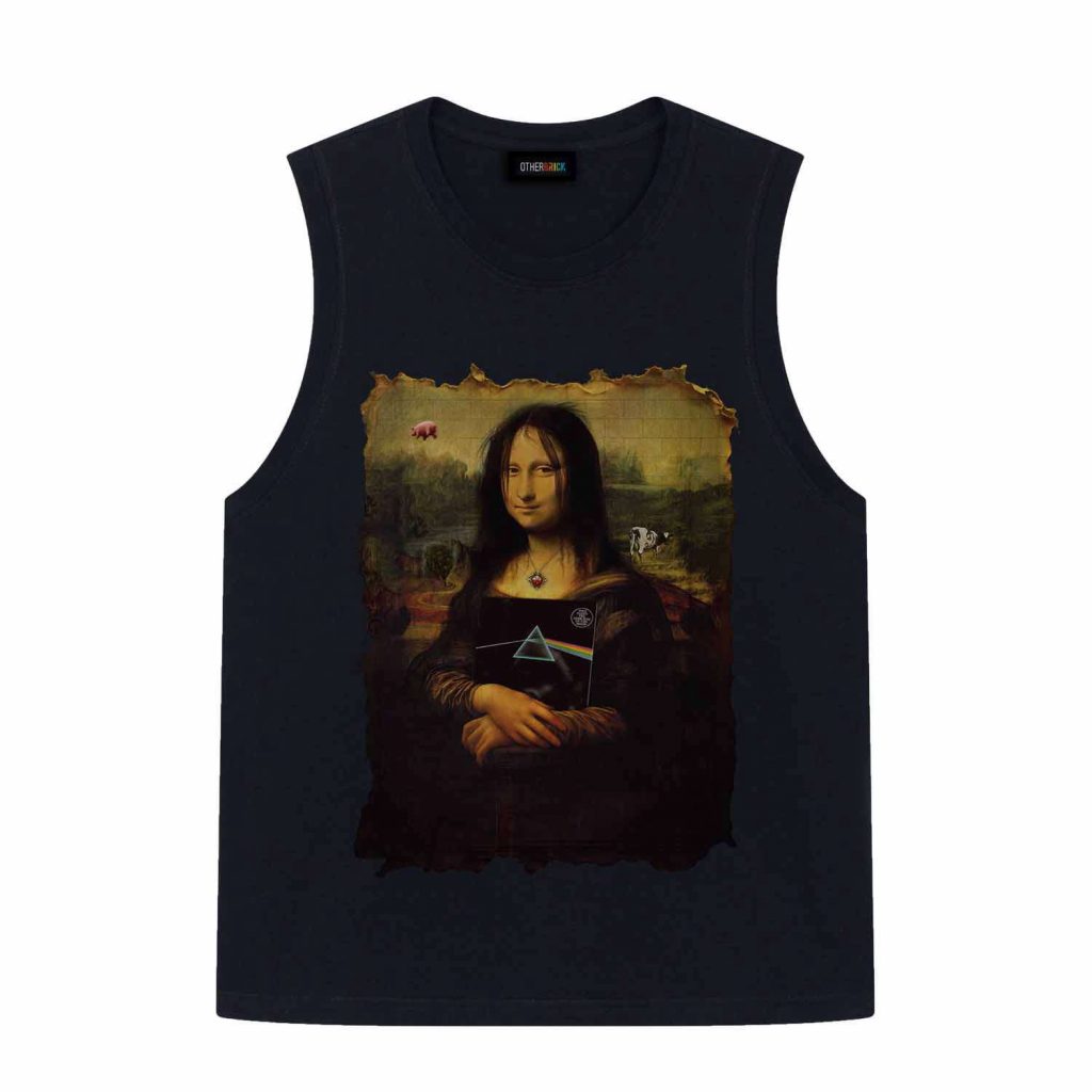 Pink Floyd Tdsotm Vinyl Disk Animals Atom Heart Mother Monalisa Parody Shirt 20