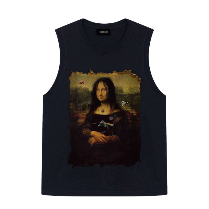 Pink Floyd Tdsotm Vinyl Disk Animals Atom Heart Mother Monalisa Parody Shirt 6