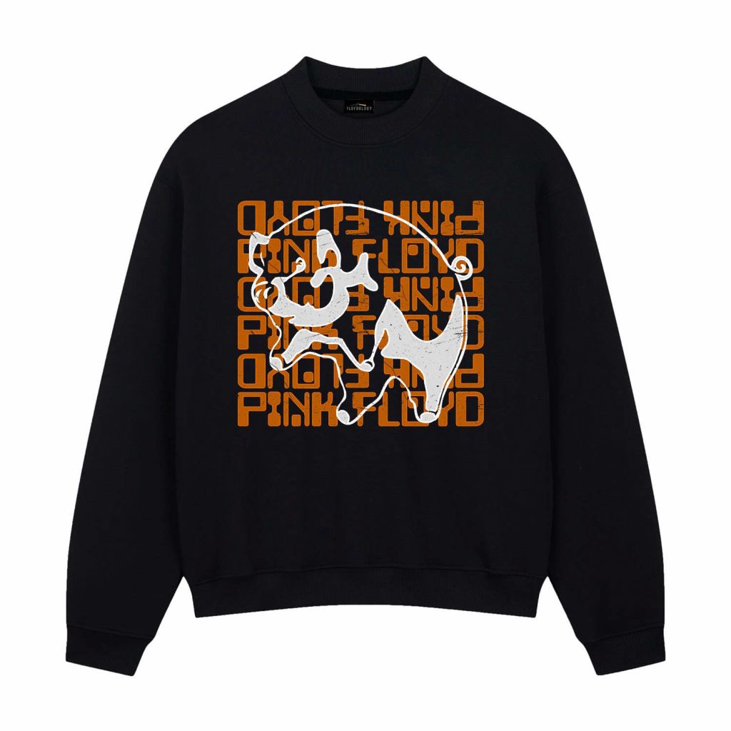 Pink Floyd Typography Flying Pig Animals Shirt 7