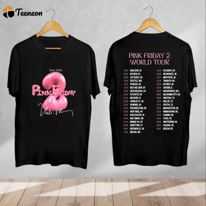 Pink Friday 2 2024 Tour Nicki Minaj Shirt - Exclusive Fan Merch &Amp;Amp; Concert Apparel 1