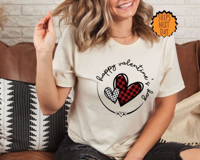 Plaid Heart Valentines Day Shirt, Valentines Day Gift Shirt For Woman, Heart Shirt, Cute Valentine Shirt, Valentines Day Gift Tee, Heart Tee 3