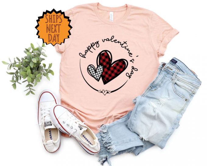 Plaid Heart Valentines Day Shirt, Valentines Day Gift Shirt For Woman, Heart Shirt, Cute Valentine Shirt, Valentines Day Gift Tee, Heart Tee 4