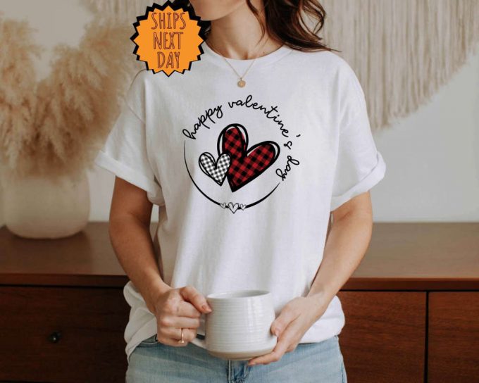 Plaid Heart Valentines Day Shirt, Valentines Day Gift Shirt For Woman, Heart Shirt, Cute Valentine Shirt, Valentines Day Gift Tee, Heart Tee 5