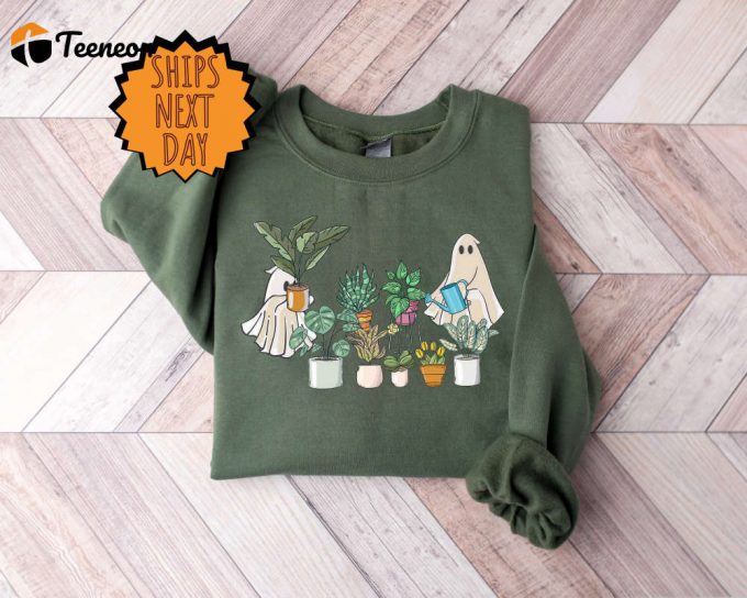 Plant Lady Sweatshirt, Halloween Plant Sweater, Halloween Plants Sweatshirt, Halloween Plants Sweatshirt, Halloween Gift For Plant Lovers 1
