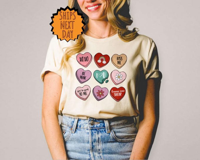 Positive Affirmations Shirt, Couple Valentine Love Shirt, Women'S Valentines Day Shirt, Retro Heart Shirt, Cute Valentine Day Gift Shirt 3