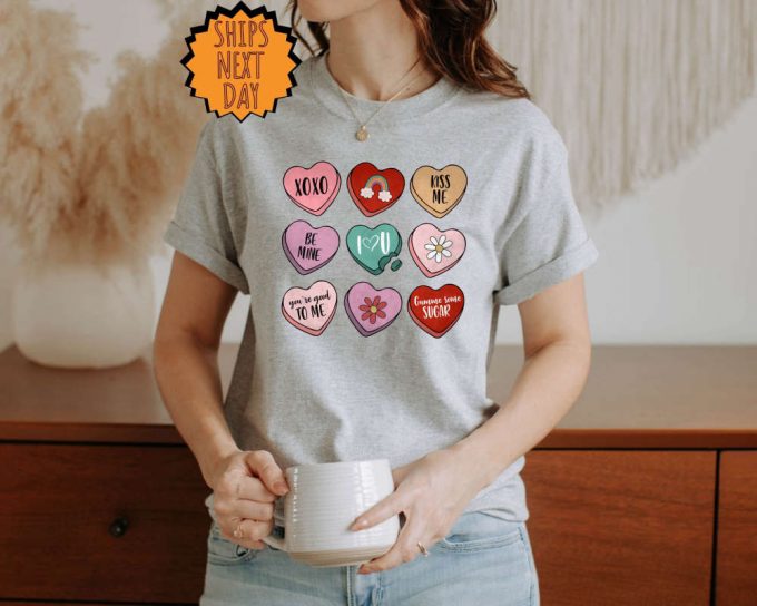 Positive Affirmations Shirt, Couple Valentine Love Shirt, Women'S Valentines Day Shirt, Retro Heart Shirt, Cute Valentine Day Gift Shirt 4