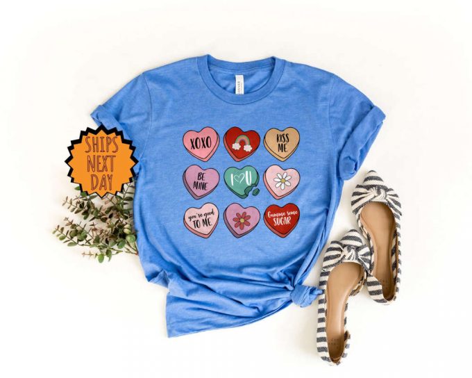 Positive Affirmations Shirt, Couple Valentine Love Shirt, Women'S Valentines Day Shirt, Retro Heart Shirt, Cute Valentine Day Gift Shirt 6