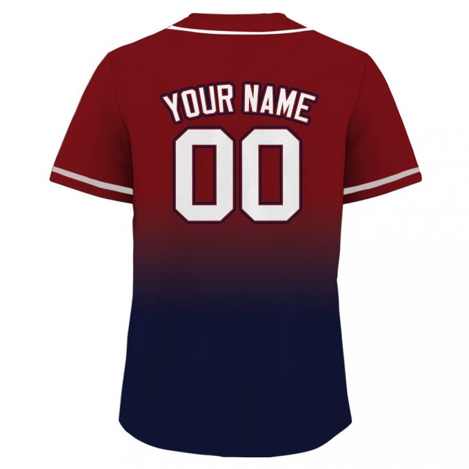 Custom Printed Navy Red Gradient Baseball Jersey Personalized Teamname Name Number Jerseys For Men Women Youth Perfect Gifts For Baseball Fans 3