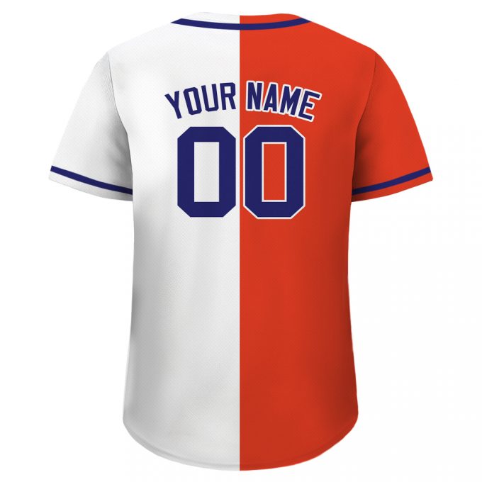 Custom Orange White Baseball Jersey For Men Women &Amp; Youth Personalized Teamname Name &Amp; Number Split Button Down Jersey Shirt - Printed &Amp; Customizable 2