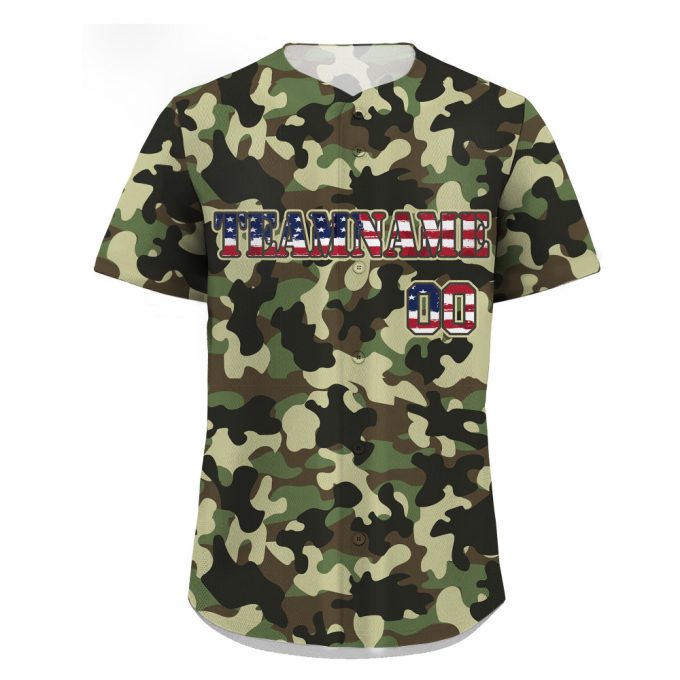 Custom Printed Camo Baseball Jersey With Personalized Name Teamname &Amp; Number - Perfect Gifts For Baseball Fans Men Women Youth 2