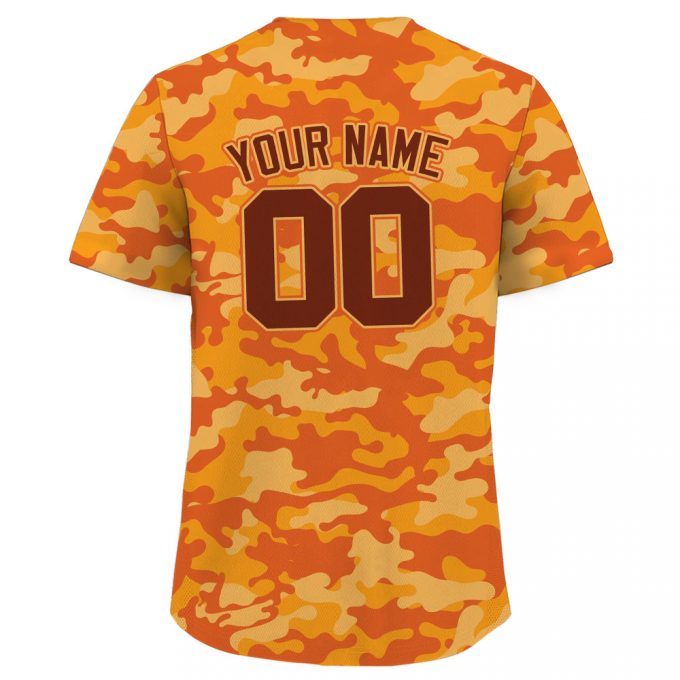 Custom Orange Camo Baseball Jersey With Personalized Teamname Name &Amp; Number - Perfect Gifts For Baseball Fans! Men Women &Amp; Youth Jerseys 3