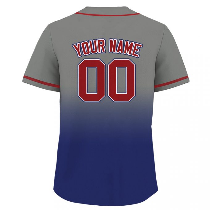 Custom Royal Gray Gradient Baseball Jersey With Teamname Name &Amp; Number - Men Women Youth Perfect Gift For Baseball Fans 3