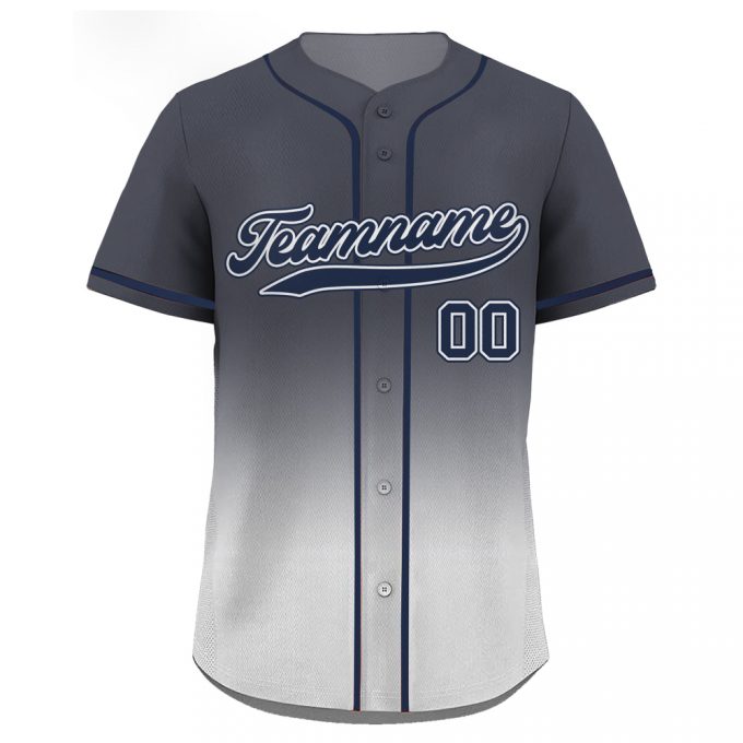 Custom Printed White Gray Gradient Baseball Jersey Teamname Name Number Jerseys For Men Women Youth Perfect Gifts For Baseball Fans 2