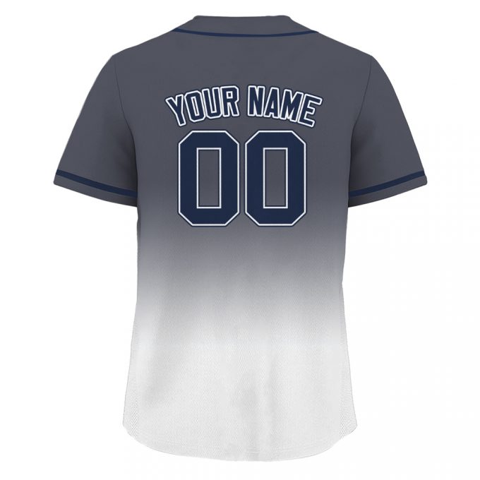 Custom Printed White Gray Gradient Baseball Jersey Teamname Name Number Jerseys For Men Women Youth Perfect Gifts For Baseball Fans 3