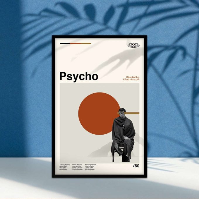 Psycho Poster For Home Decor Gift, Movie Poster For Home Decor Gift, Retro Modern Poster For Home Decor Gift, Vintage Movie Poster For Home Decor Gift, Minimalist Art, Wall Art, Wall Decor, Poster For Home Decor Gift Print, Custom Poster For Home Decor Gift 2