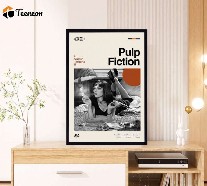 Pulp Fiction Poster For Home Decor Gift - Quentin Tarantino - Classic Poster For Home Decor Gift - Retro Poster For Home Decor Gifts - Minimal Movie Art - Modern Vintage - Move Gifts - Favorite Movie 1