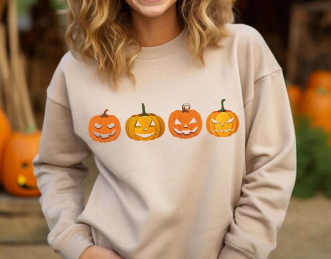 Pumpkin Face Sweatshirt: Halloween Hoodie &Amp; Fall Shirt For Costume &Amp; Party Matching Shirts 4