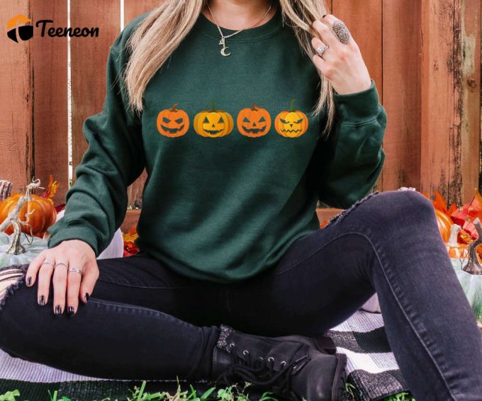 Pumpkin Face Sweatshirt: Halloween Hoodie &Amp;Amp; Fall Shirt For Costume &Amp;Amp; Party Matching Shirts 1