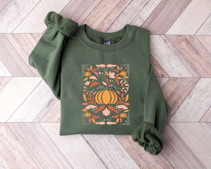 Vintage Pumpkin Sweatshirt: Retro Fall Sweater For Women Perfect Halloween &Amp; Thanksgiving Gift 3