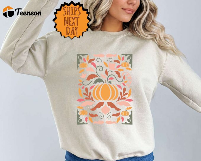 Vintage Pumpkin Patch Sweater: Retro Fall Sweatshirt For Women 1