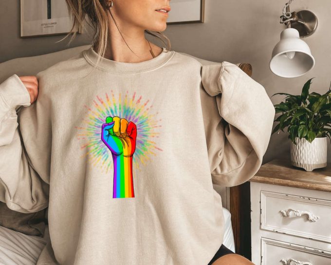 Rainbow Hands Sweatshirt, Love Is Love Sweater, Rainbow Sweat Retro, Lgbt Sweater, Equality Sweater, Pride Sweater, Gay Pride Sweat 2