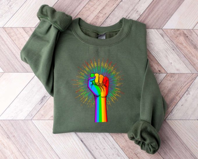 Rainbow Hands Sweatshirt, Love Is Love Sweater, Rainbow Sweat Retro, Lgbt Sweater, Equality Sweater, Pride Sweater, Gay Pride Sweat 3