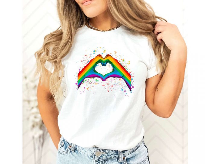 Rainbow Heart Hands Shirt, Love Is Love Shirt, Rainbow Shirt Retro, Lgbt Shirt, Pride Shirt, Equality Shirts, Pride Shirt, Gay Pride Shirt 2