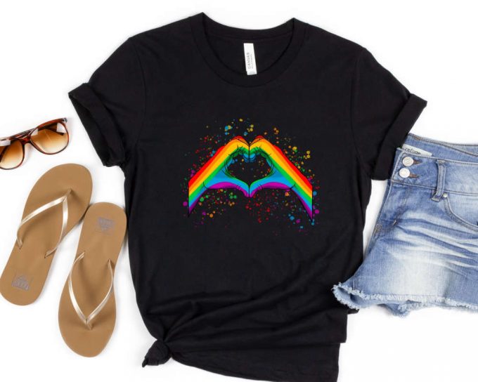 Rainbow Heart Hands Shirt, Love Is Love Shirt, Rainbow Shirt Retro, Lgbt Shirt, Pride Shirt, Equality Shirts, Pride Shirt, Gay Pride Shirt 3