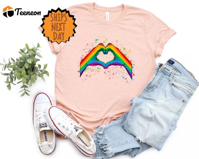 Rainbow Heart Hands Shirt, Love Is Love Shirt, Rainbow Shirt Retro, Lgbt Shirt, Pride Shirt, Equality Shirts, Pride Shirt, Gay Pride Shirt 1