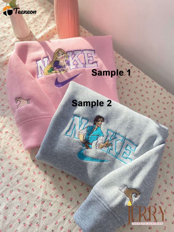 Rapunzel And Flynn Disney Nike Embroidered Sweatshirts 1