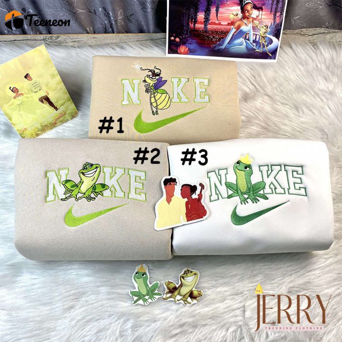 Disney Ray The Frog &Amp;Amp; Princess Movie Nike Embroidered Sweatshirt: Cozy &Amp;Amp; Stylish Delight 1