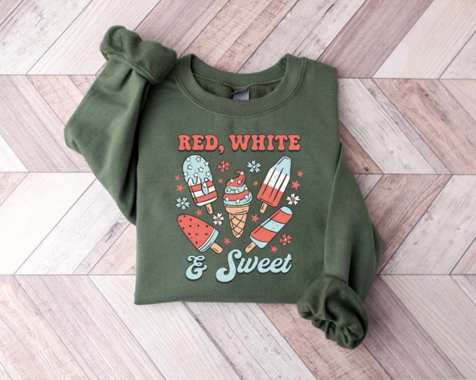 Red White And Sweet Sweatshirt, 4Th Of July Celebration Sweater, In God We Trust, Independence Day Sweater, 4Th Of July Sweater, America Day 2