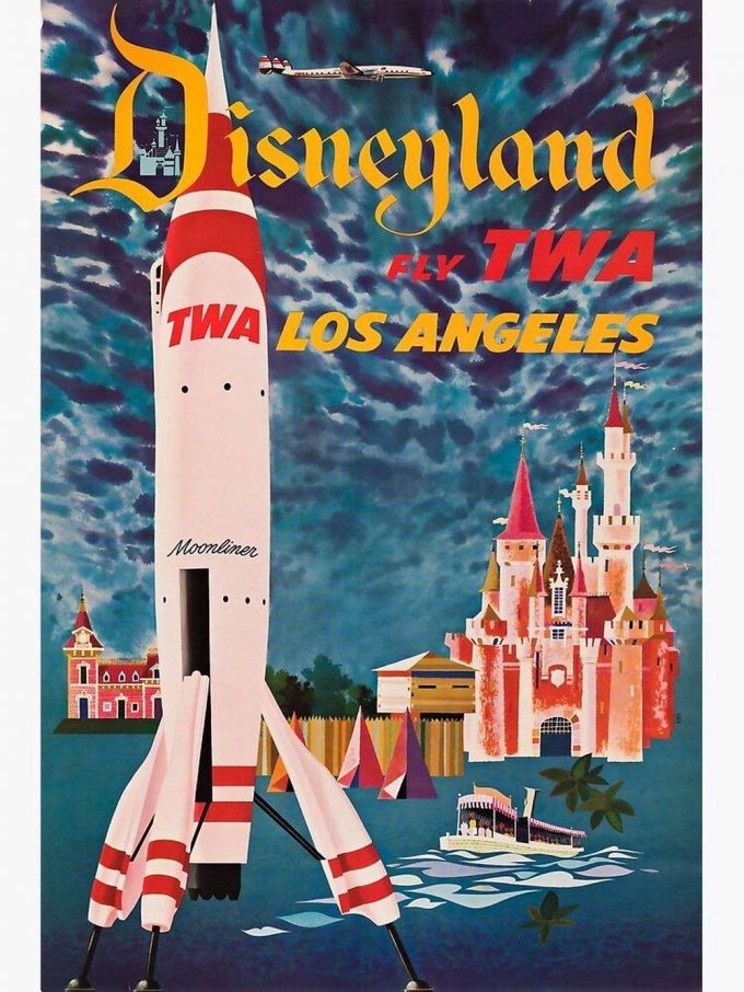 Retro Disneyland Fly Twa Los Angeles Circa 1955 Premium Matte Vertical Poster For Home Decor Gift 2