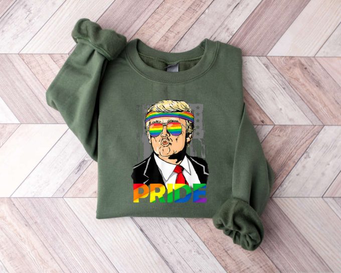 Retro Trump Pride Sweatshirt, Funny Lgbtq Trump Sweater, Trump Pride, Funny Pride Sweater, Love Is Love Sweater, Pride Month Sweater, Lgbtq 2