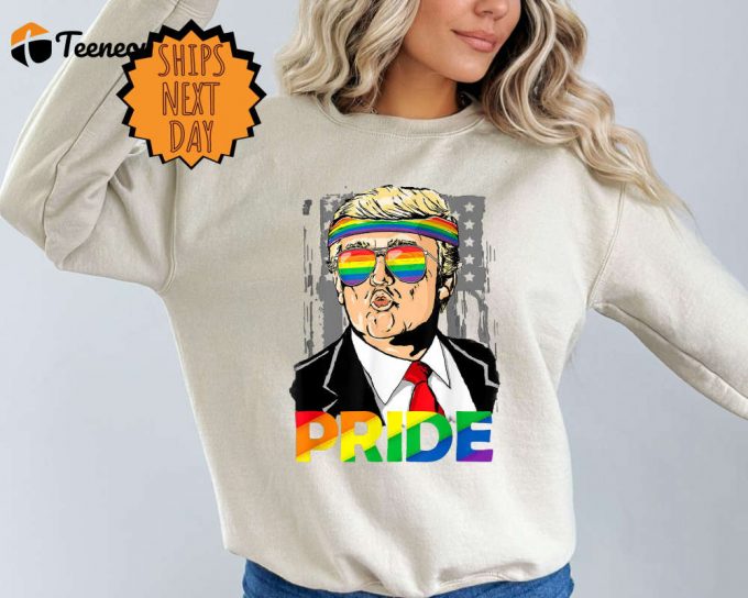 Retro Trump Pride Sweatshirt, Funny Lgbtq Trump Sweater, Trump Pride, Funny Pride Sweater, Love Is Love Sweater, Pride Month Sweater, Lgbtq 1
