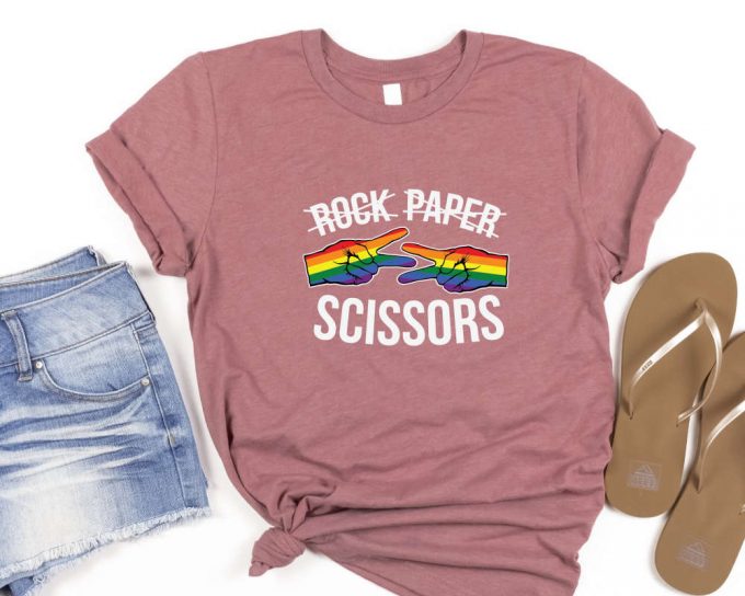 Rock Paper Scissors Apparel, Homosexual Couple, Lgbtq Awareness Shirt, Pride Flag Tshirt, Gift For Feminist, Love Is Love Shirt, Lgbtq Shirt 3